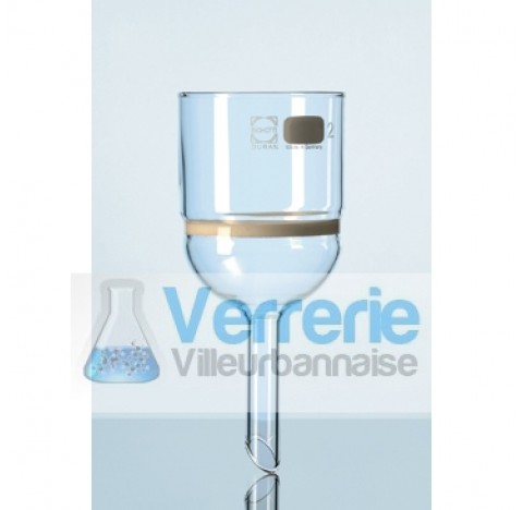 Entonnoir filtrant DURAN, 125 ml,porosite 5, diametre de plaque fritte 60 mm, diametre de tige 10 mm