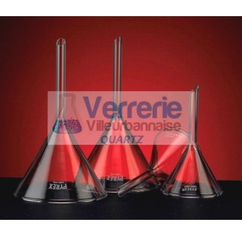 Entonnoir quartz diam : 70 mm long de la tige : 70 mm haute temperature verre silice incineration de