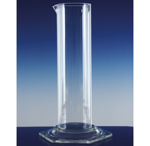 eprouvette DURAN forme basse, a pied hexagonal, a bec, sans graduation, 10 ml