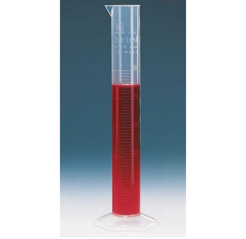 Eprouvette graduée 500ml polypropylene translucide hauteur 360 mm , subdivision 5ml
