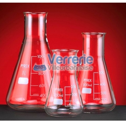 Erlen 2 litres col large verre Pyrex Dim. Hauteur 276mm Diam int du col 66mm Diam de la base 166mm