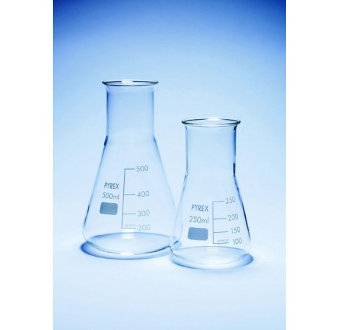 Fiole conique graduee col large 50ml