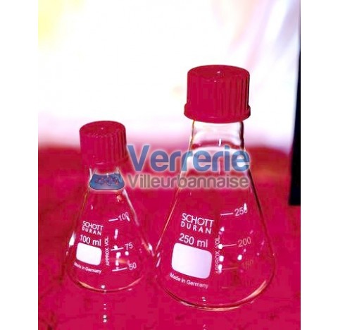 Erlen 250 ml pas de vis GL32 Diam de la base 85 mm Haut. 143mm avec bouchon en polyester et joiTetef