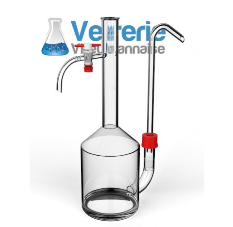 Essencier 3 Litres en verre borosilicate, tube pour hydrolats réglable en hauteur, robinet clé PTFE 