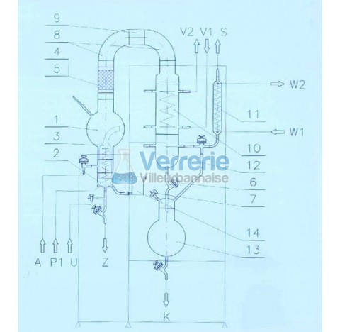 Evaporateur a circulation sous vide 5 litres en verre pour evaporation de solution diluee en chimie 