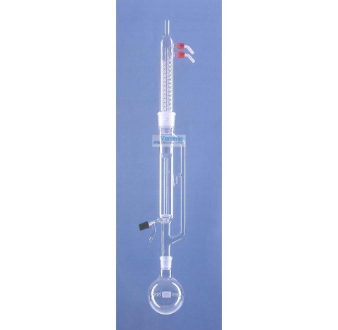 Soxhlet de Twisselmann 250 ml complet pour solvants legers specifiques constitue d'un ballon 500 ml 