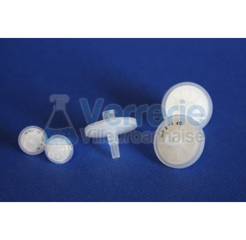 filtre embout de seringue non sterile PTFE 0.45 um  Dim. : 13mm Cdt et prix par 1000