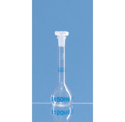 Fiole jaugée, 3 traits, BLAUBRAND, classe A, Boro 3.3, DE-M, volume nominal : 10 ml, rodage : ns 10/