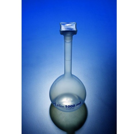 Fiole jaugee PP 1000ml avec bouchon, classe B