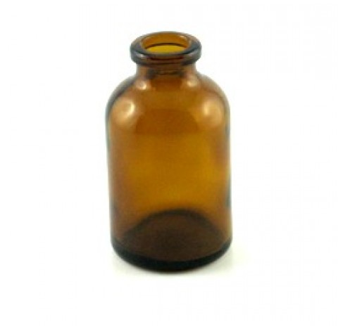 Flacon antibiotique 30 ml verre jaune sodocalcique traite type 2 (evite la migration des ions sodium