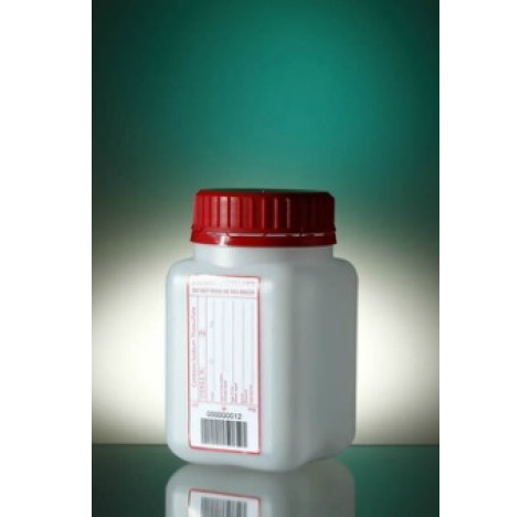 Flacon carre 500ml PEHD naturel gradue hauteur 128 mm diametre 55 mm, SODIUM THIOSULFATE 60mg, etiqu