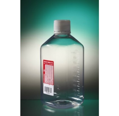 Flacon octogonal 500ml PET naturel gradue hauteur 170 mm diametre 31, SODIUM THIOSULFATE 60mg, etiqu