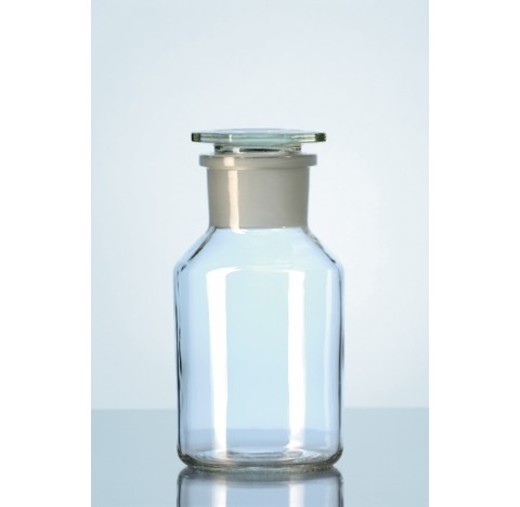 Flacon a col large en verre sodo-calcique, avec bouchon, clair, NS 24/20, 50 ml