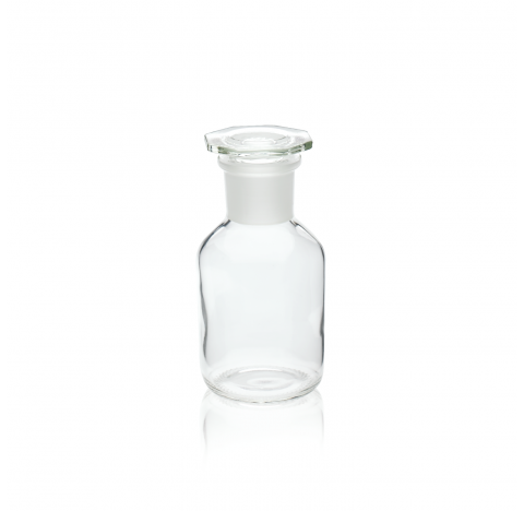 Flacon a reactif, verre clair, 250 ml, col etroit, taille de l'obturateur 34/35, 72 mm x 140 mm (Boi