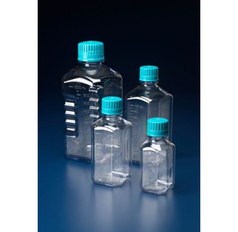 Flacon carre en polycarbonate, col etroit, 2000 ml