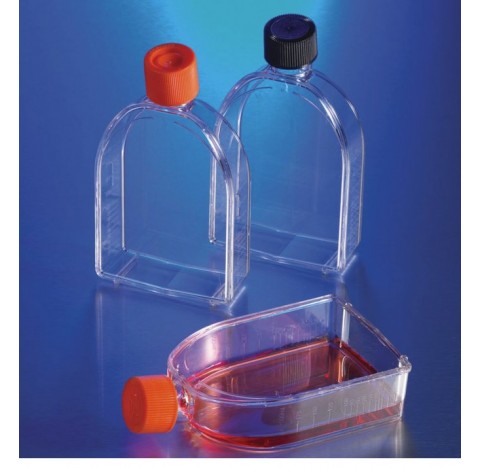Flacons pour culture cellulaire, Corning, flacon rectangulaire traite pour CT, 250 ml , col incline,