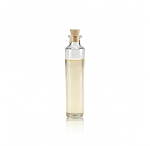 Flacon a echantillon d'huile en verre clair avec obturateur en liege, 37 mm diametre x 163 mm hauteu