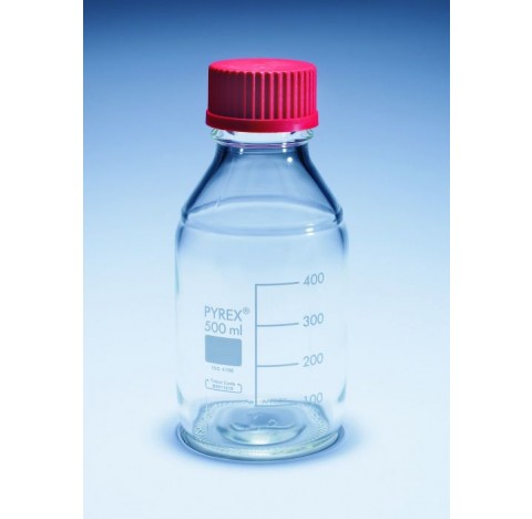 Flacon a essais ISO  gradue avec bouchon rouge resistant jusqu'a 180 degredege 25ml