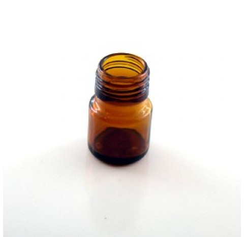 Flacon 15 ml col large ouverture en verre jaune sodocalcique jaune bague PP28