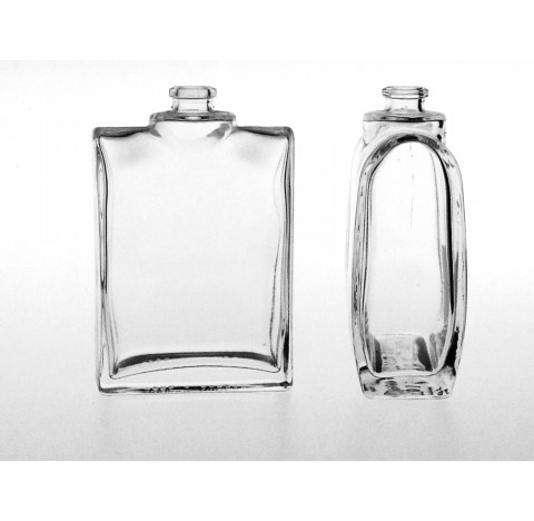 Flacon de parfum 100 ml en verre blanc forme Titan vaporisateur bague FEA 15