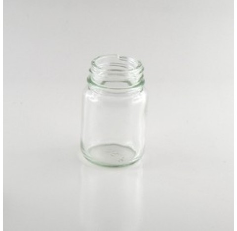 Flacon pharmaceutique 30 ml col large ouverture en verre, poudrier en verre R3/33 sodocalcique bague