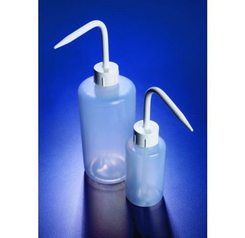 Pissette ronde forme flacon LDPE bouchon blanc 250ml