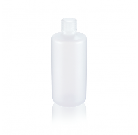 Flacon a goulot etroit antifuite 30 ml en polypropylene, 1 oz, avec bouchon visse 20-410, naturel, a