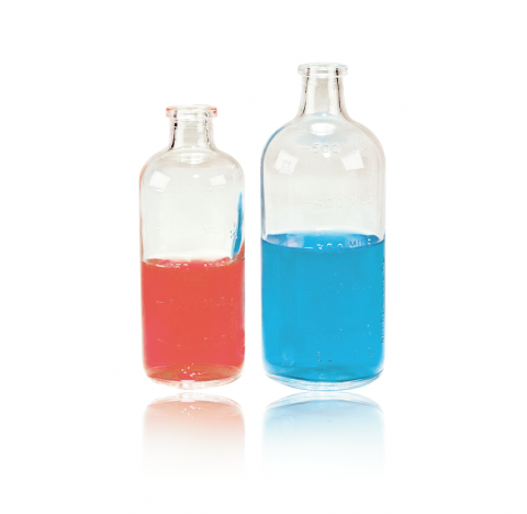 Flacon a serum 250 ml, verre borosilicate clair, dimensions du goulot: 15 mm ID x 30 mm OD, dimensio