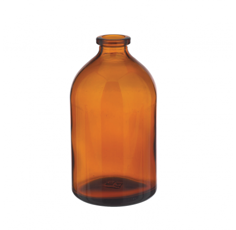 Flacon a serum 100 ml, verre borosilicate brun, dimensions du goulot: 13 mm DI x 20 mm DE, dimension