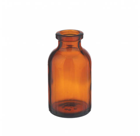 Flacon a serum 10 ml, verre borosilicate brun, dimensions du goulot: 13 mm DI x 20 mm DE, dimensions