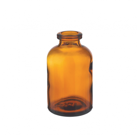 Flacon a serum 30 ml, verre borosilicate brun, dimensions du goulot: 13 mm DI x 20 mm DE, dimensions
