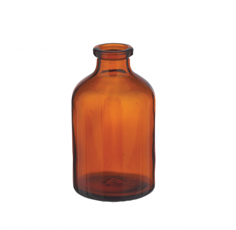 Flacon a serum 50 ml, verre borosilicate brun, dimensions du goulot: 13 mm DI x 20 mm DE, dimensions