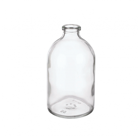 Flacon a serum 100 ml, verre borosilicate clair, dimensions du goulot: 13 mm DI x 20 mm DE, dimensio