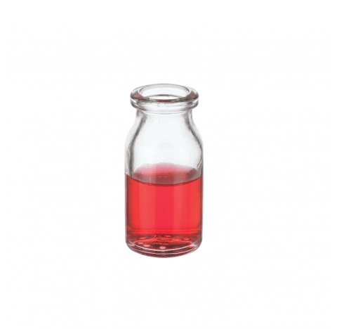Flacon a serum 5 ml, verre borosilicate clair, dimensions du goulot: 13 mm DI x 20 mm DE, dimensions