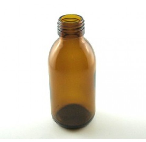 Flacon sirop 150 ml verre jaune sodocalcique jaune bague PP28
