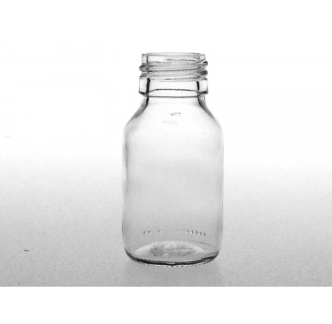Flacon sirop 50 ml verre blanc sodocalcique bague PP28