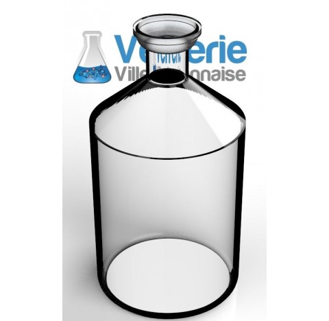 Flacon 5 litres rodage 64/40 sphérique femelle diamètre du corps 181 mm hauteur 344mm