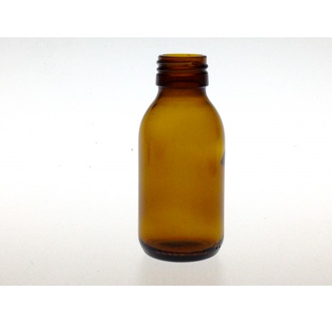 Flacon sirop 100 ml verre jaune sodocalcique jaune bague PP28