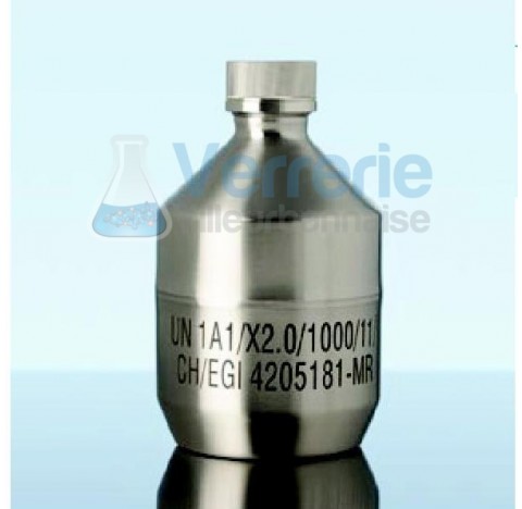 Flacon acier inox GL 45, avec UN-certification, avec capuchon a vis et joint, 1500ml DURAN Group Fab