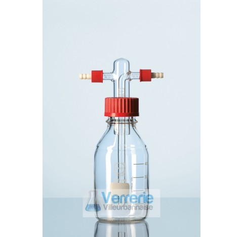 Flacon a lavage de gaz, 100 ml . Vendu sans tete Duran Schott