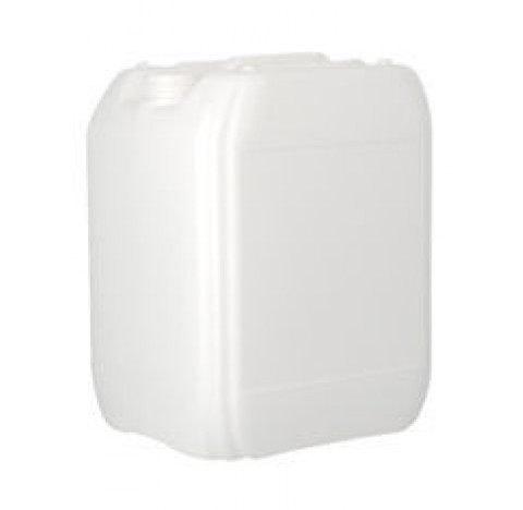 Jerrican en plastique PEHD de 20 litres gerbable, 750gr ONU serie F translucide, col central filetag