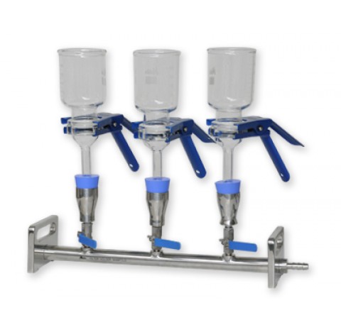 Kit de rampe de filtration e n inox 3 positions contenant :<br>une rampe de filtration en acier inox