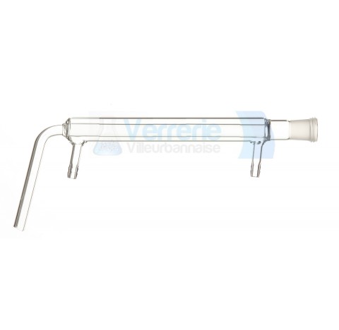 Refrigerant long utile 200mm 19/26 rodaviss et coude olives en verre diametre 10mm   verre pyrex fab