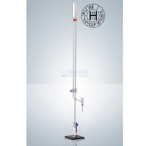 Micro burette BANG 2ml subdivision : 0,01 ml classe AS 2 robinets droits cle verre graduation bleue 