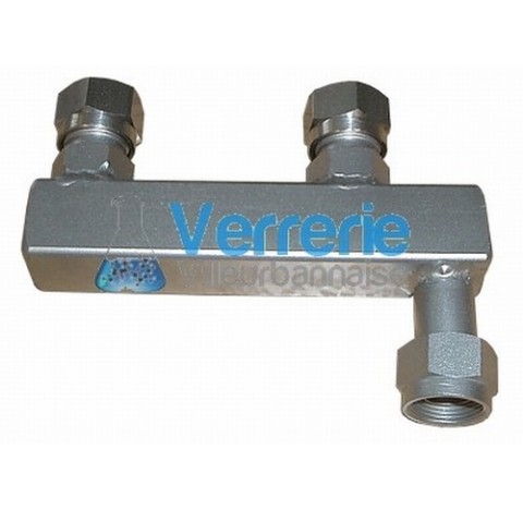 Element en T pas de vis M16X1 int. Sur 2 M16x1 ext. Pour bain thermostate ref : HE, HL , SE , SL