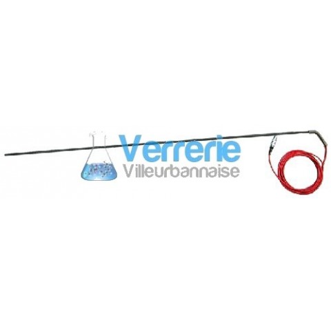 Sondes PT100 externe long 200mm diam 6 mm inox recouvert de PTFE 3 m de cable , gamme de température