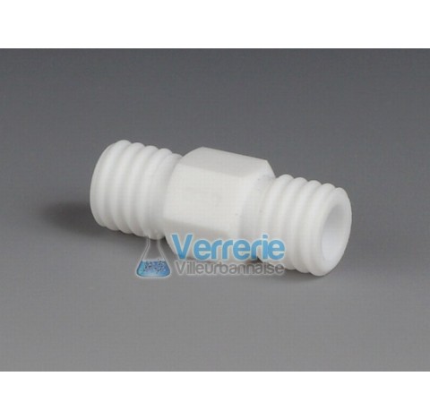 Raccord 2 pas de vis male GL14 Diam de passage 6,5 mm PTFE Temp. Max. de -200 a +250 degre