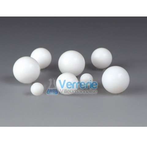 Balle/boule en PTFE Diam 15 mm pack de 50 boules temp. Max. de -200 a +250 degre