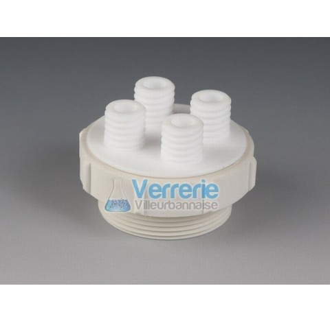 Bouchon PTFE distributeur / connecteur pas de vis G 2 avec 3x GL14 en PTFE