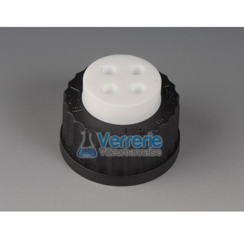 Bouchon PTFE/PPS connecteur / distributeur pas de vis GL 45, UNF1/4 28G, Diam du tuyau 1,6x3,2mm Tem